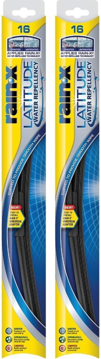 5079274-2 Latitude 2-In-1 Water Repellent Wiper Blades, 16 Inch (Pack Of 2), Automotive Replacement Windshield Wiper Blades With Patented Rain-X Water Repellency Formula