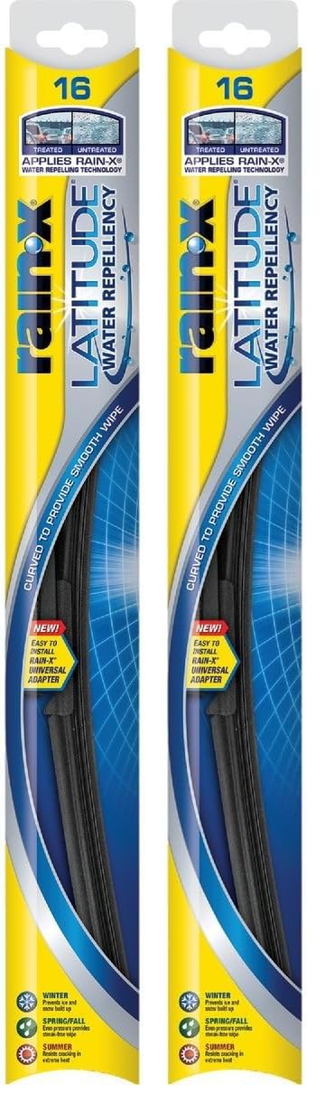 5079274-2 Latitude 2-In-1 Water Repellent Wiper Blades, 16 Inch (Pack Of 2), Automotive Replacement Windshield Wiper Blades With Patented Rain-X Water Repellency Formula