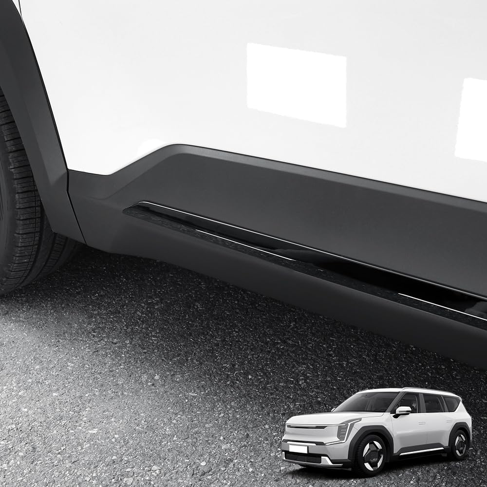 Cnaurda Side Door Lower Molding Trim Cover, Body Side Door Moulding Cover Trim Compatible with Hyundai KIA EV9 2024-2025 Exterior Accessories (Black)