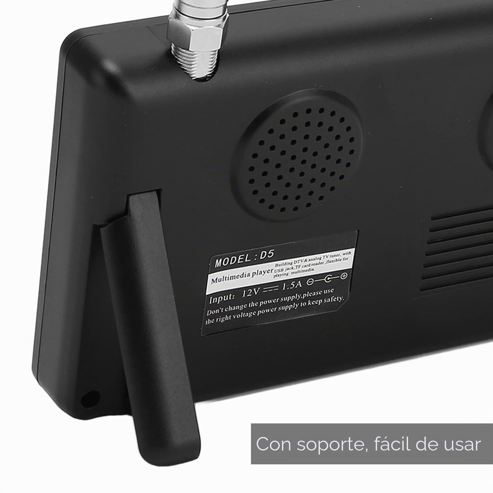 TV Digital Portátil HD de 5 Pulgadas 1080P Con Interfaz Enriquecida Y Soporte, Compatible Con TV Analógica/Digital/ATV/Radio FM, Múltiples Formatos de Video, Para Cocina, Automóvil