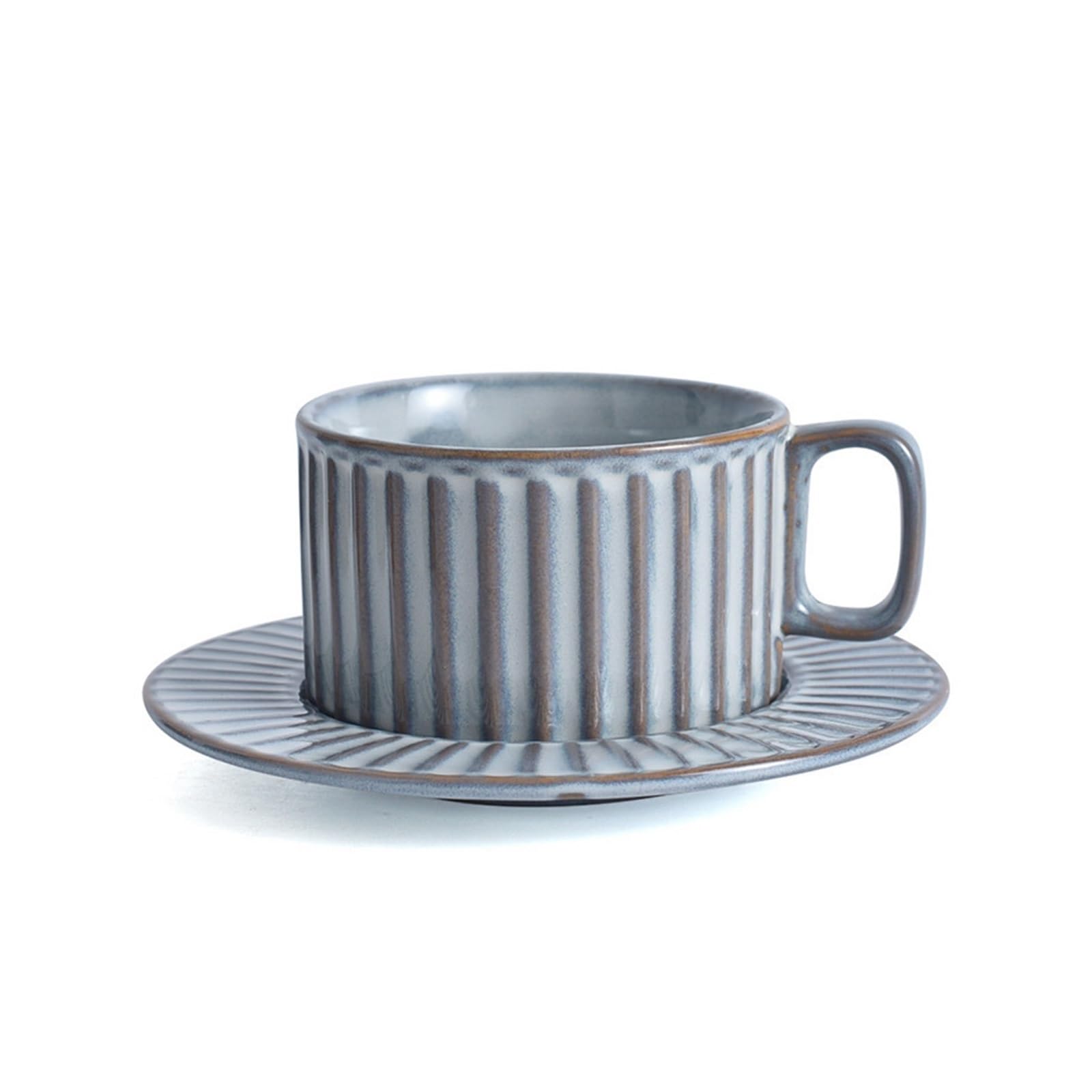 Vasos Reutilizables, Vasos Apilables Taza de té for el hogar, juego de Taza de Café de Cerámica y platillo chino, taza de té de la tarde, taza creativa, taza de café(Color:1)