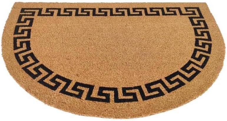 24 in. W X 36 in. L Black/Brown Greek Key Coir Door Mat