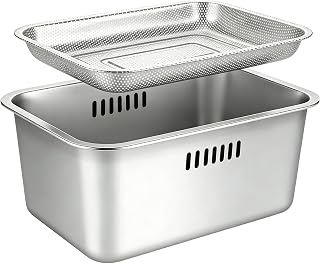 Stainless Steel Colander - 10L, 2 In 1 Strainer, Sifter, Food Prep 950 gram | 10L Capacity, Stainless Steel, 2 In 1 Strainer, Drains And Sifts Food, For Fruit Vegetable Kitchen Prep Use