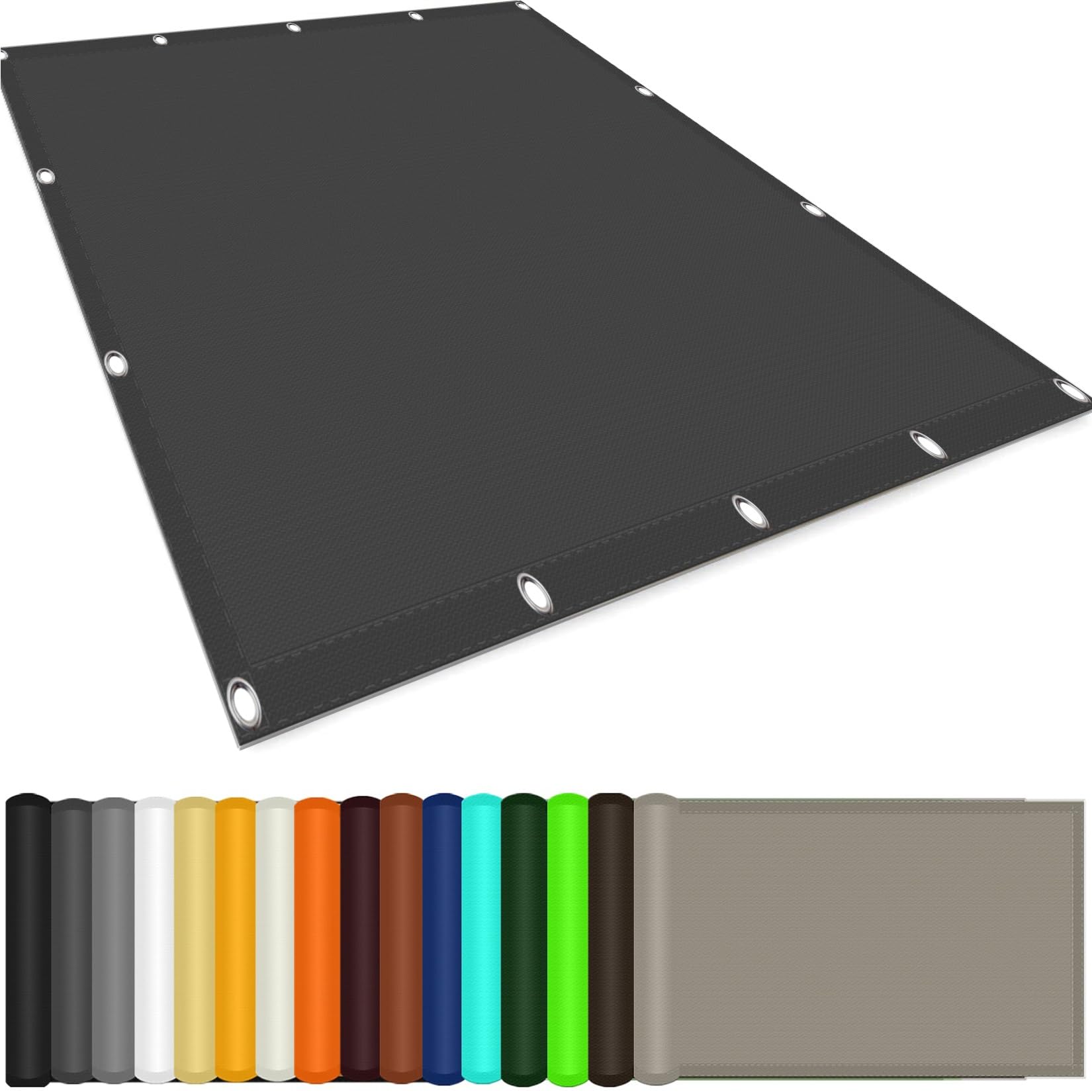 Voile d'ombrage imperméable gris foncé 1.5 x 3.4 m pour jardin
