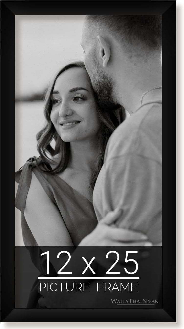 wallsthatspeak 12x25 Black Picture Frame for Puzzles Posters Photos or Artwork