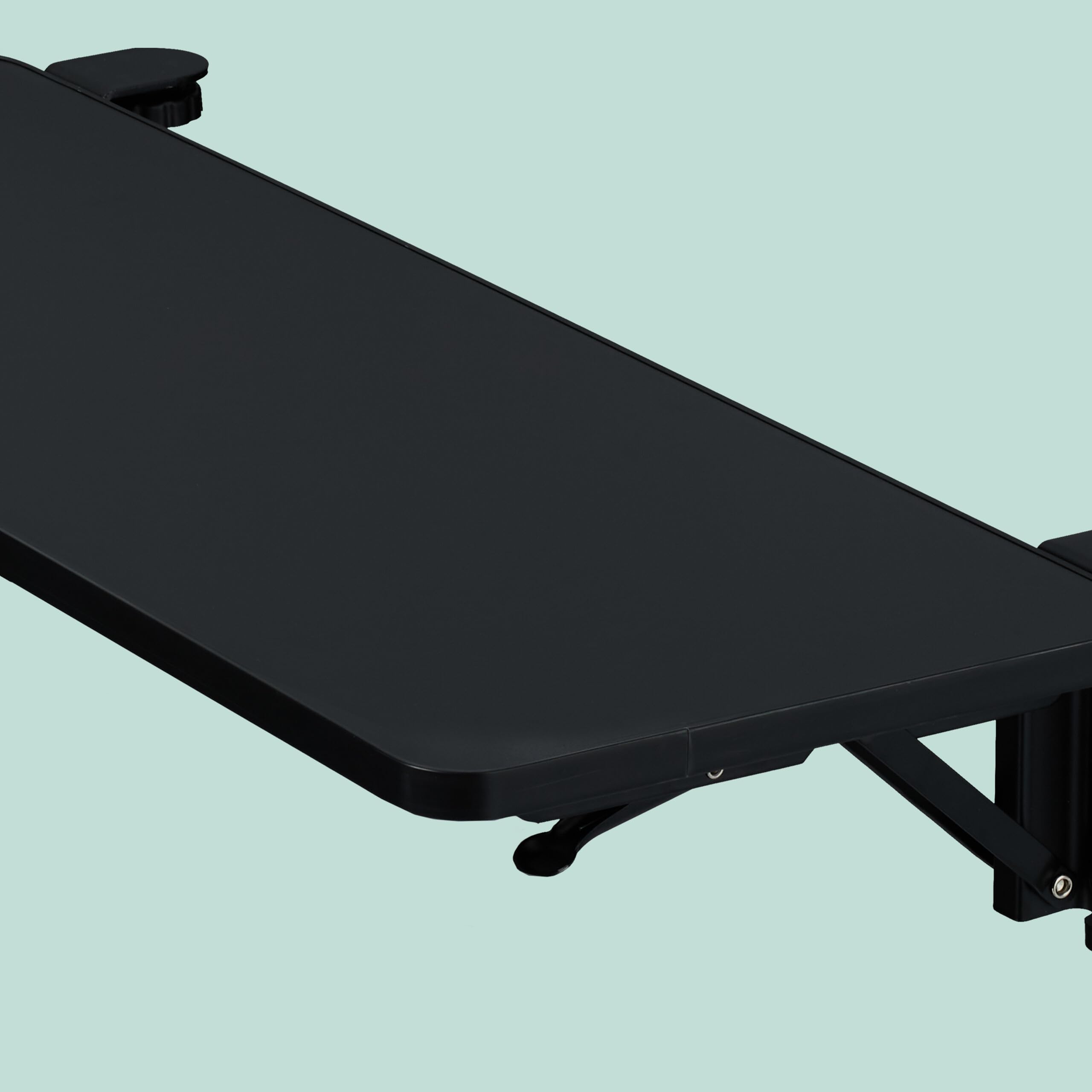 Relaxdays Supporto Tastiera Scrivania, Prolunga Pieghevole sotto PC, 65x24 cm, Estensione Tavolo, Piano Mouse, Nero