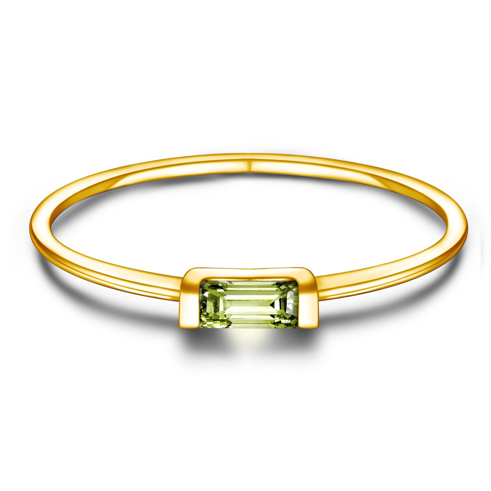 Howenal Birthstone Stackable Rings for Mother - 925 Sterling Silver Mother's Day Jewelry Gifts Dainty Stackable Ring Gold-Plated CZ Birthstone