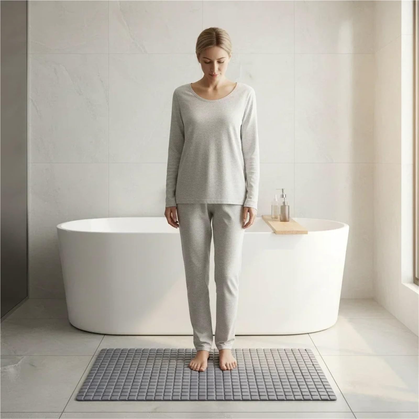 Alfombra Bañera Antideslizante Alfombrilla de baño 1 Pieza Antideslizante | Con ventosas y orificios de drenaje Baño de ducha de 27,9x15,7 pulgadas/71x40cm fácil de usar(White)