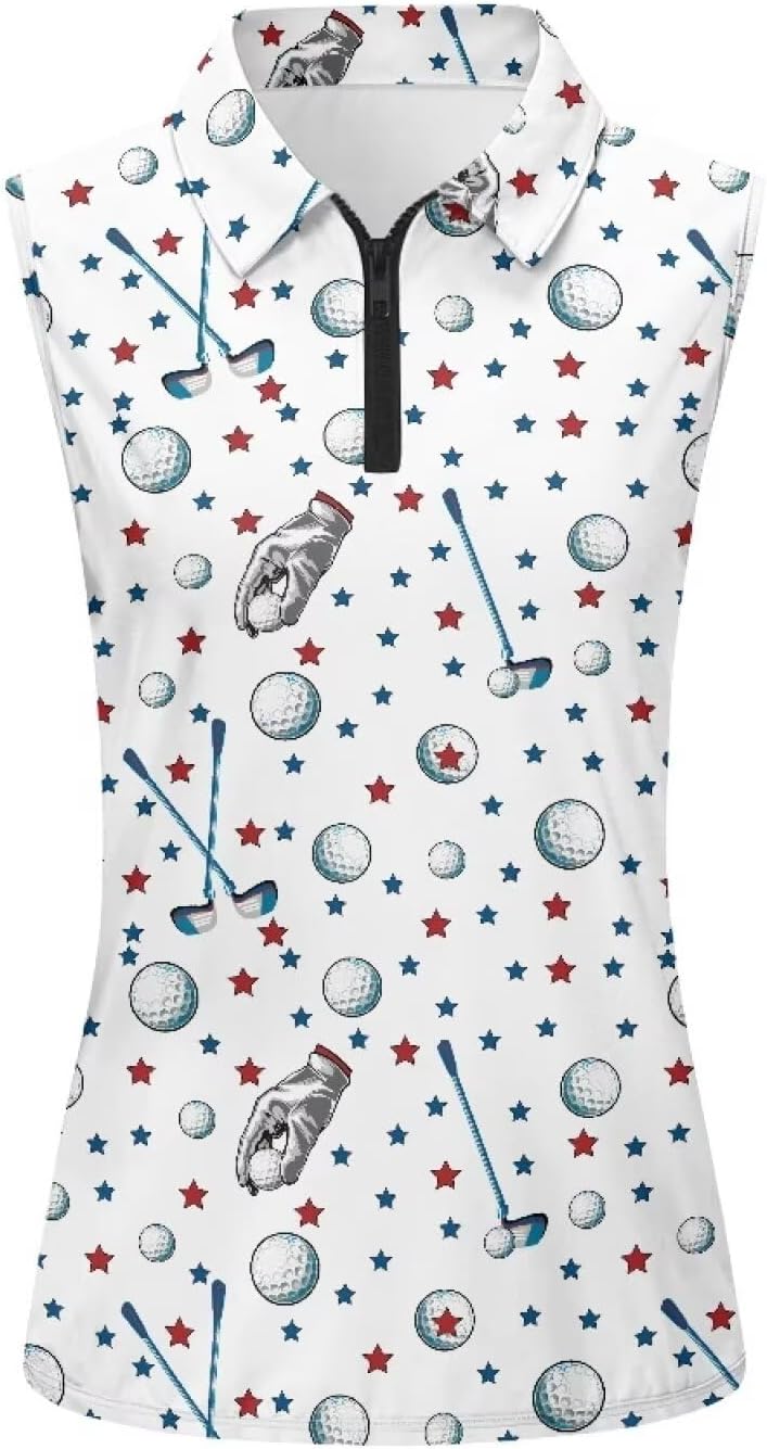 Women's Golf Shirts Sleeveless with Collar Moisture Wicking Tennis Tank Tops Ladies Athletic Shirt Golf Activewear - Image 4