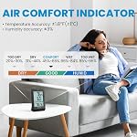 Newentor Thermomètre extérieur intérieur sans fil, Thermome intérieur extérieur avec indicateur de confort, 4in Moniteur de température à distance Hygromètre, Station météorologique pour Patio à la maison, Noir