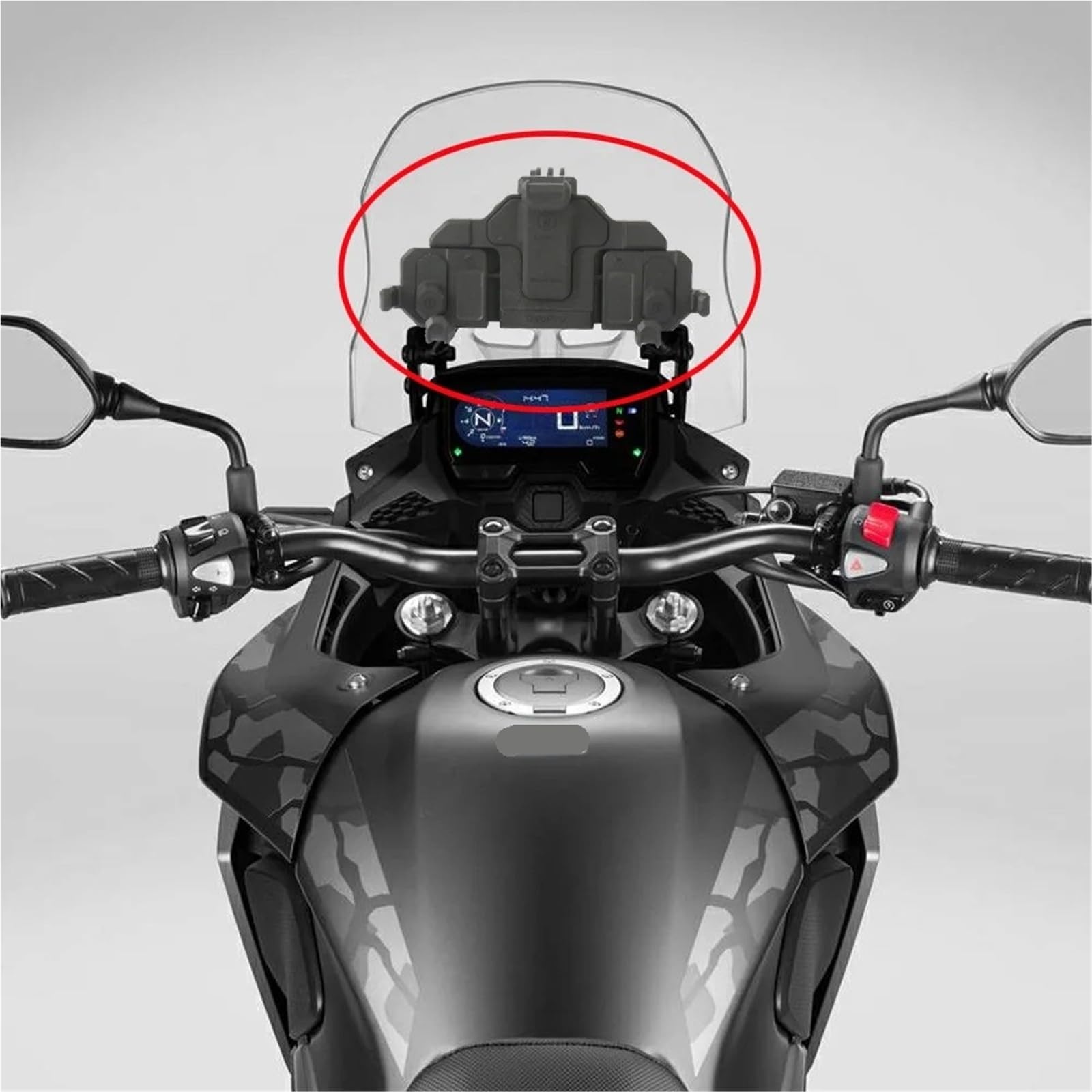 Soporte Telefono Movil Impermeable Abrazadera para Manillar De Teléfono De Motocicleta, Soporte para GPS Y Navegación, Amortiguador para CB500X Y CB400X Soporte telefono Moto(Black)
