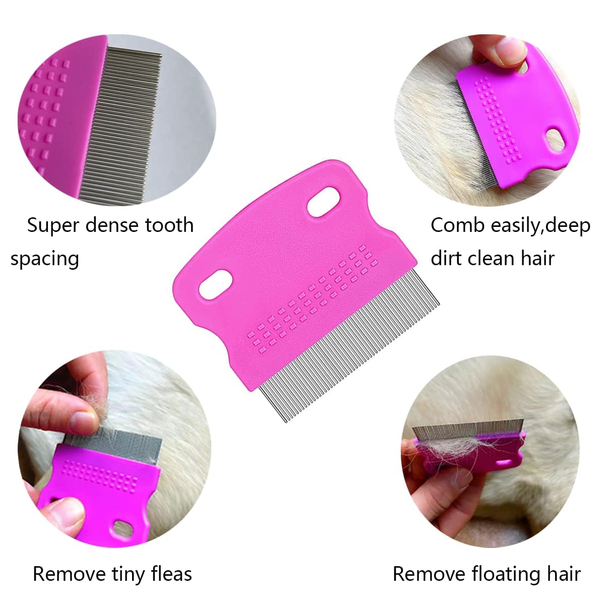 9 Peigne Anti Poux, Peigne Anti Puces pour Chat et Chien, Peigne Puces Chat et Chien pour Enlever les Taches de Larmes/Poux/Tangles/Croûte/Saleté