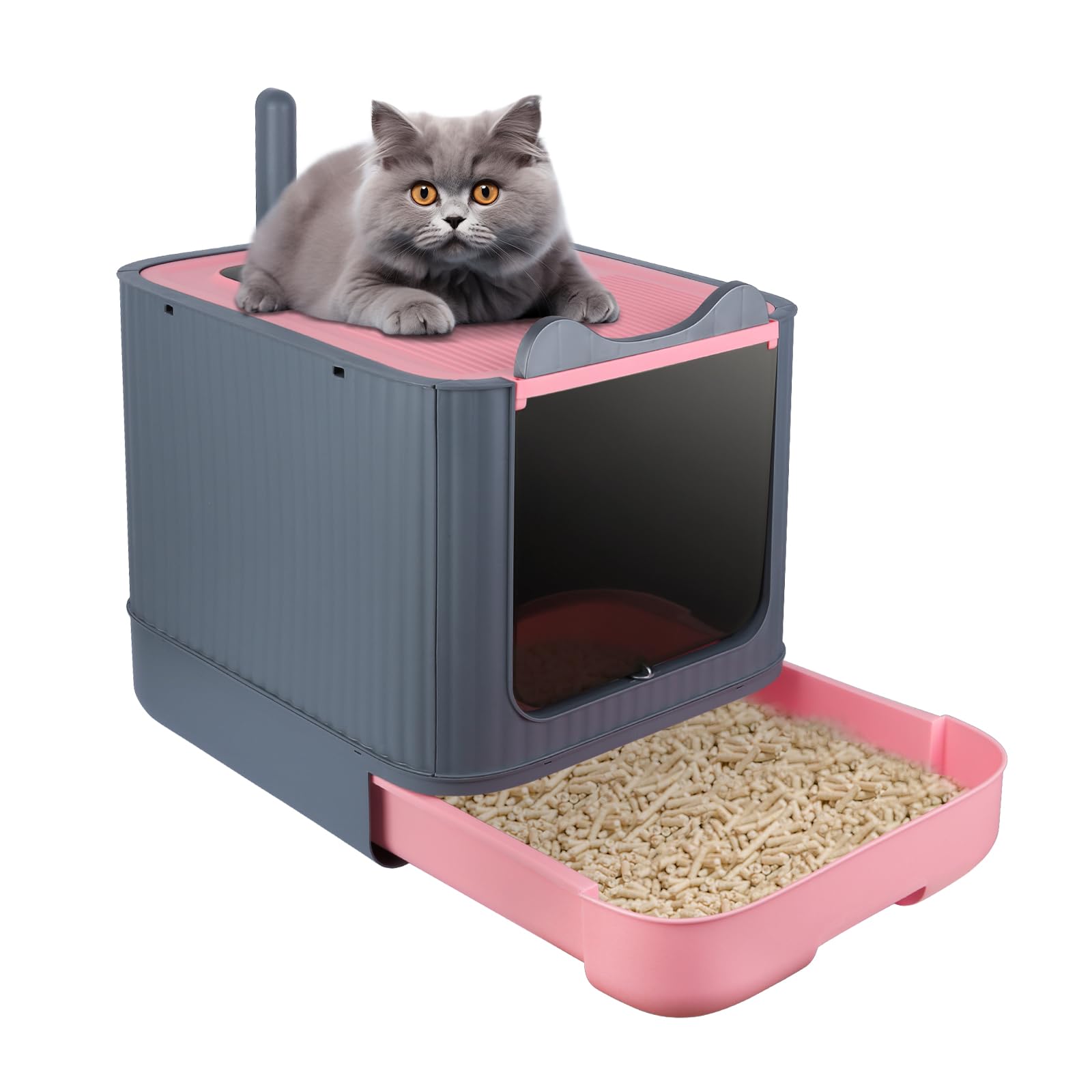 Maison de toilette pour chat anti-fuite OHMG qui élimine les projections