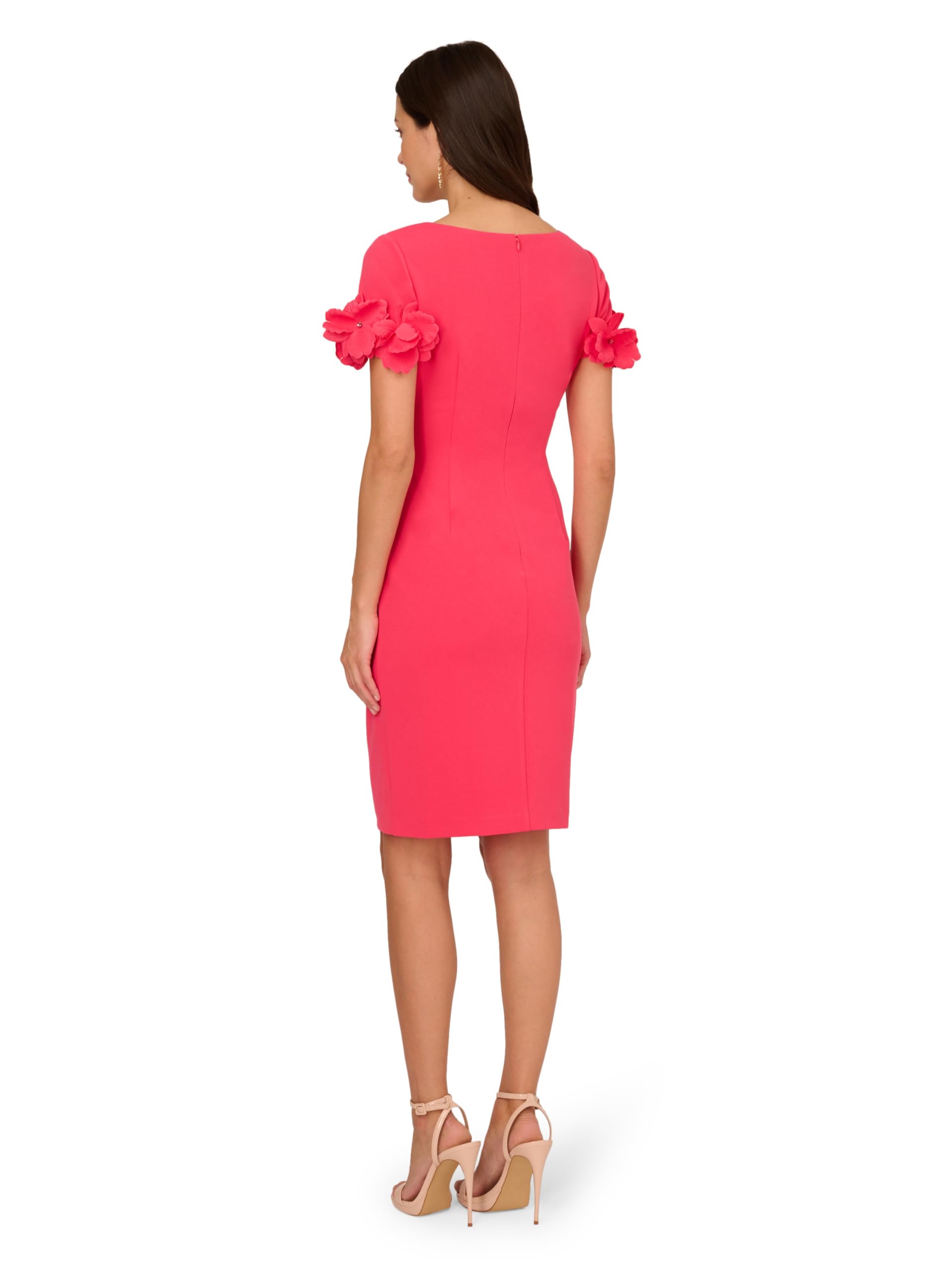 Adrianna Papell Damen Kurzes Strickkleid aus Krepp Kleid