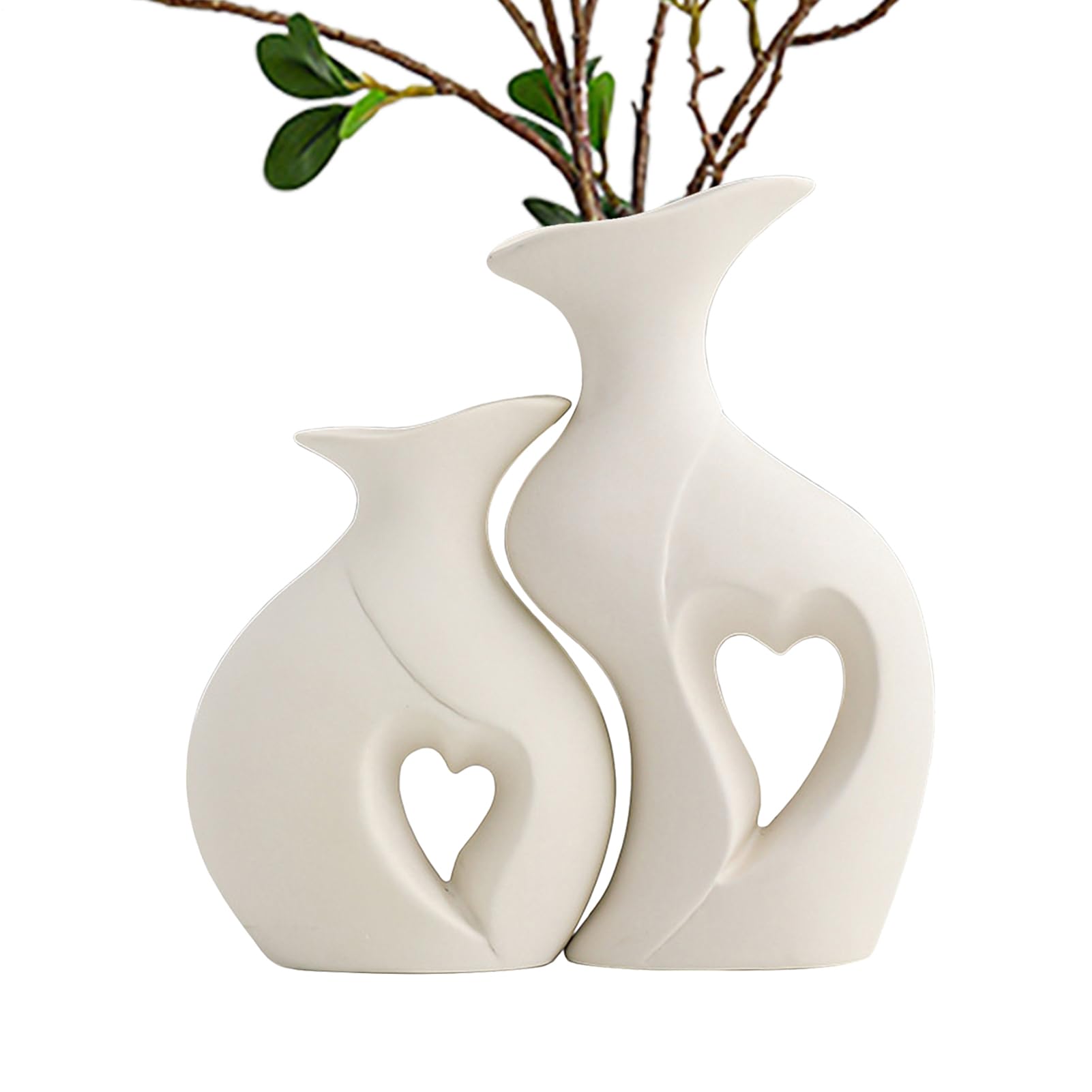 Vasi decorazione centrotavola - 2 pezzi a forma di cuore moderni, decorativi per centrotavola, per camera da soggiorno sala da pranzo ufficio matrimonio rurale compleanno San