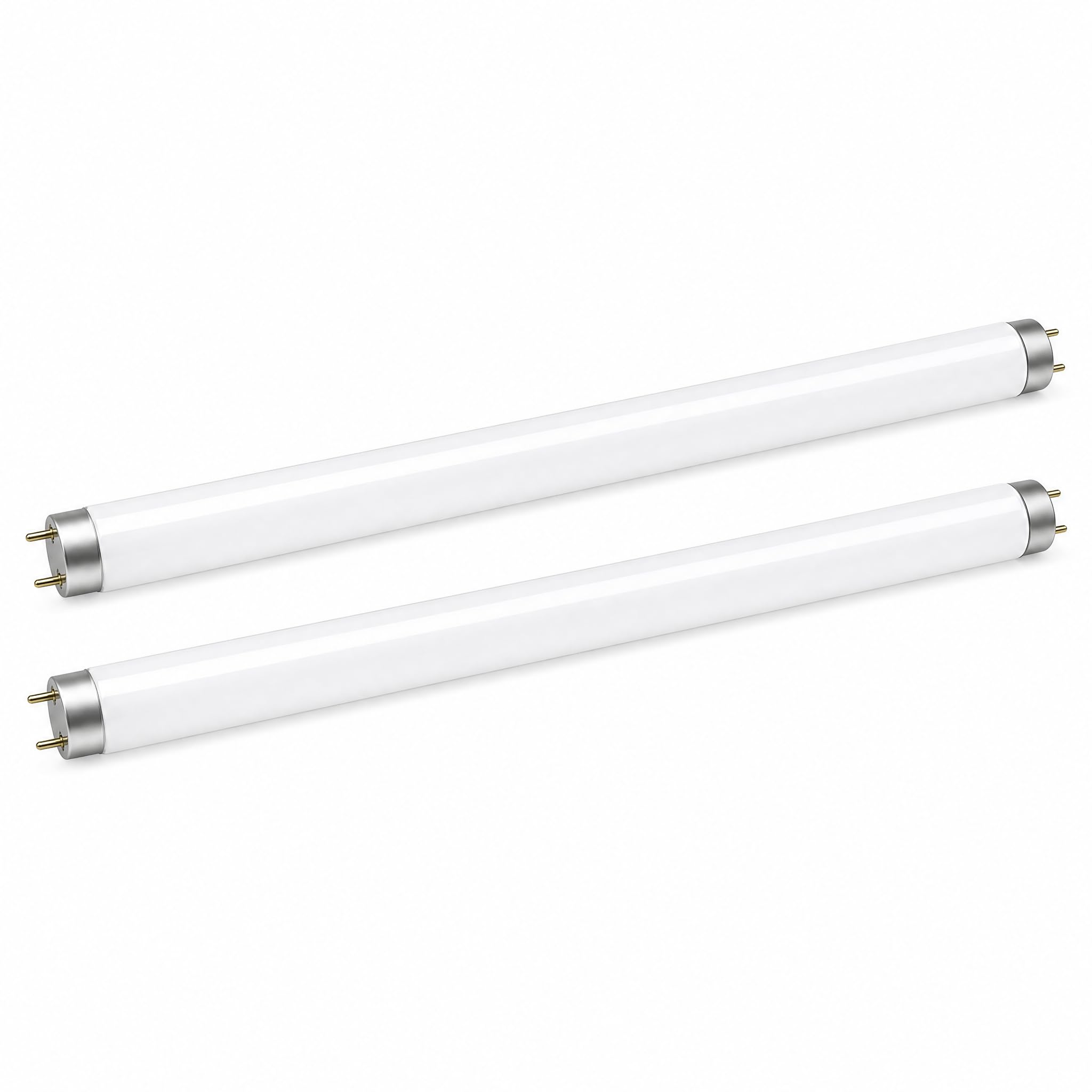 Artomnivera T8 Fluorescent Tube 18W 2 Pack 4000K Cool White 589mm G13 220V 1450LM, 2ft T8 Tube Light 20000h for Kitchen Bathroom Cabinet Garage, Fluorescent Light Tubes 18W 2ft Energy Saving