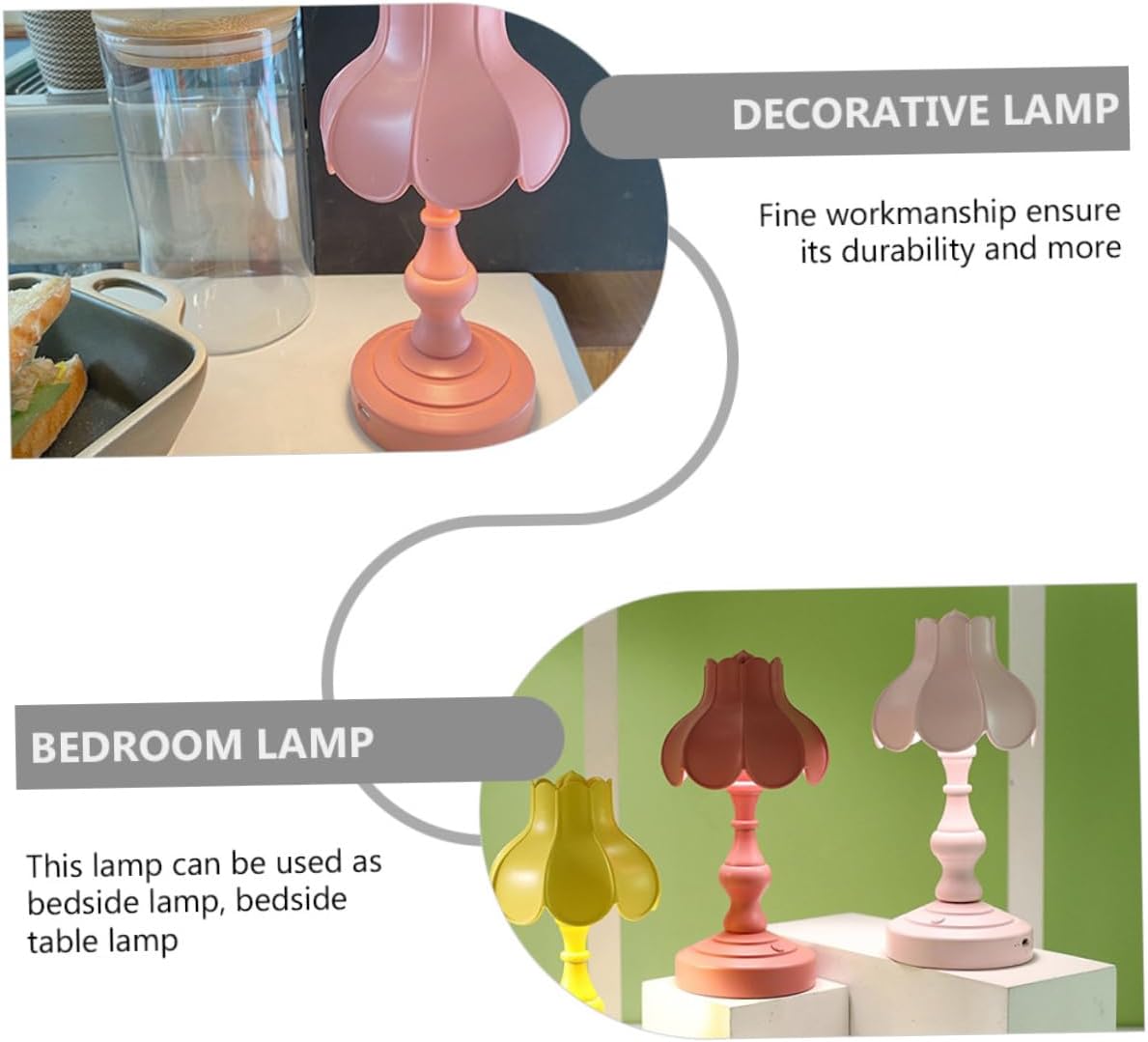 DOITOOL 5pcs Decorative Night Light for Rooms Soft Transitioning Colors Dimmable Bedside Lamp for Breastfeeding for Nursery and Evening Use