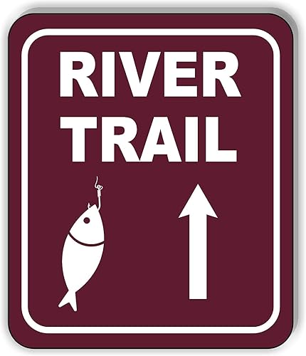 RIVER TRAIL DIRECTIONAL UPWARDS ARROW CAMPING Aluminum Composite Outdoor Sign 15" x18"