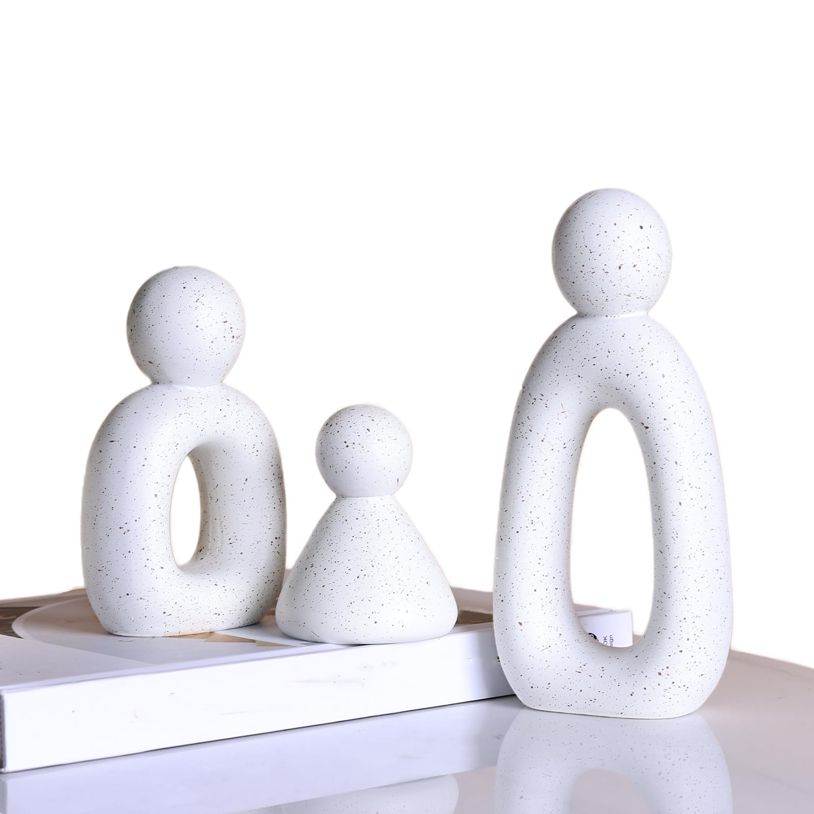 SHENGTIAN 3-Piece Abstract Family of 3 Figurines Home Decor Living Room TV Stand Decor Book Shelf Decor Knick