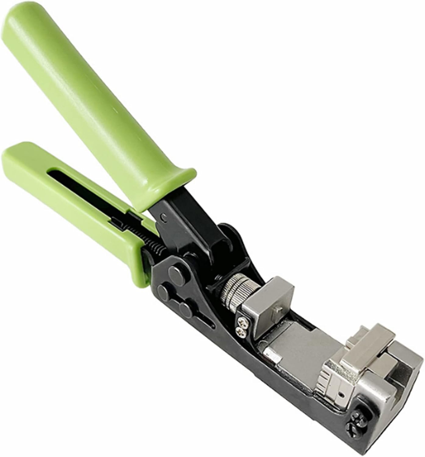 Yankok 180 Degree Keystone Jack Punch Down Tool (Fit Specific AMP 110 Series 8 Position Jacks Only), CAT5/5e and CAT6/6A Adapter Fast Termination Crimper, One Hand Operation Green Handle