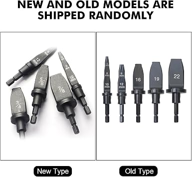 Pipe Expander Drill Bit, 5Pcs Copper Tube Hex Shank Swaging Tool Set HVAC Repairing Set, Air Conditioner Copper Pipe Swage Tubing Rotary Tool with Size 6/8/9/10/12/16/19/22mm Bits