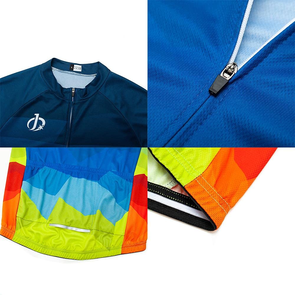 Moxilyn Radtrikot Set Herren Fahrradtrikot, Langarm Set mit 20D-Gel-gepolsterten Langarm Trägerhose Radhose, Atmungsaktiv Elastische Schnell Trocknend Fahrradbekleidung Set für Radfahren MTB