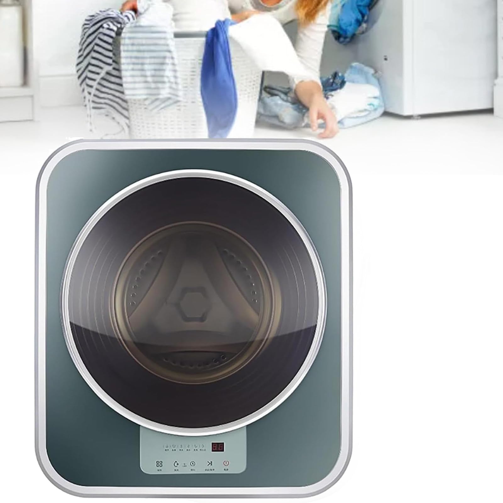 Mini Lavatrice Domestica, Lavatrice Completamente Automatica a Parete, capacità 3Kg, Lavatrice a Tamburo, Asciugatrice compatta a Basso Rumore, per Appartamenti E Piccoli Spazi