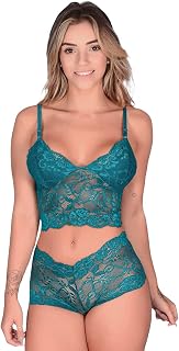 Conjunto Rendado Ayron MARCELA Feminino Adulto Lingerie Forrado - CORES SORTIDAS