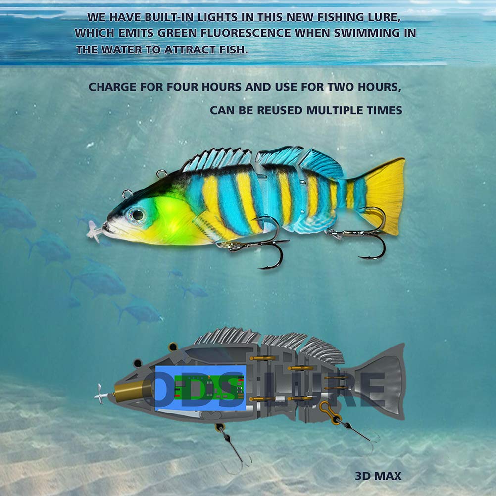 Leurre de pêche électrique, appât Artificiel wobbler Chargement USB appât bionique 3D pour la Plupart des Types de Poisson leurre de pêche électrique