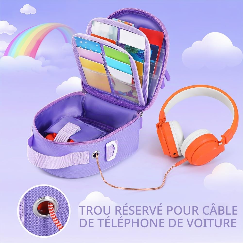 Étui de transport pour Yoto Mini (édition 2024) – Sac de rangement de voyage avec porte-cartes pouvant contenir jusqu'à 30 cartes, idéal pour lecteur de musique audio et accessoires pour