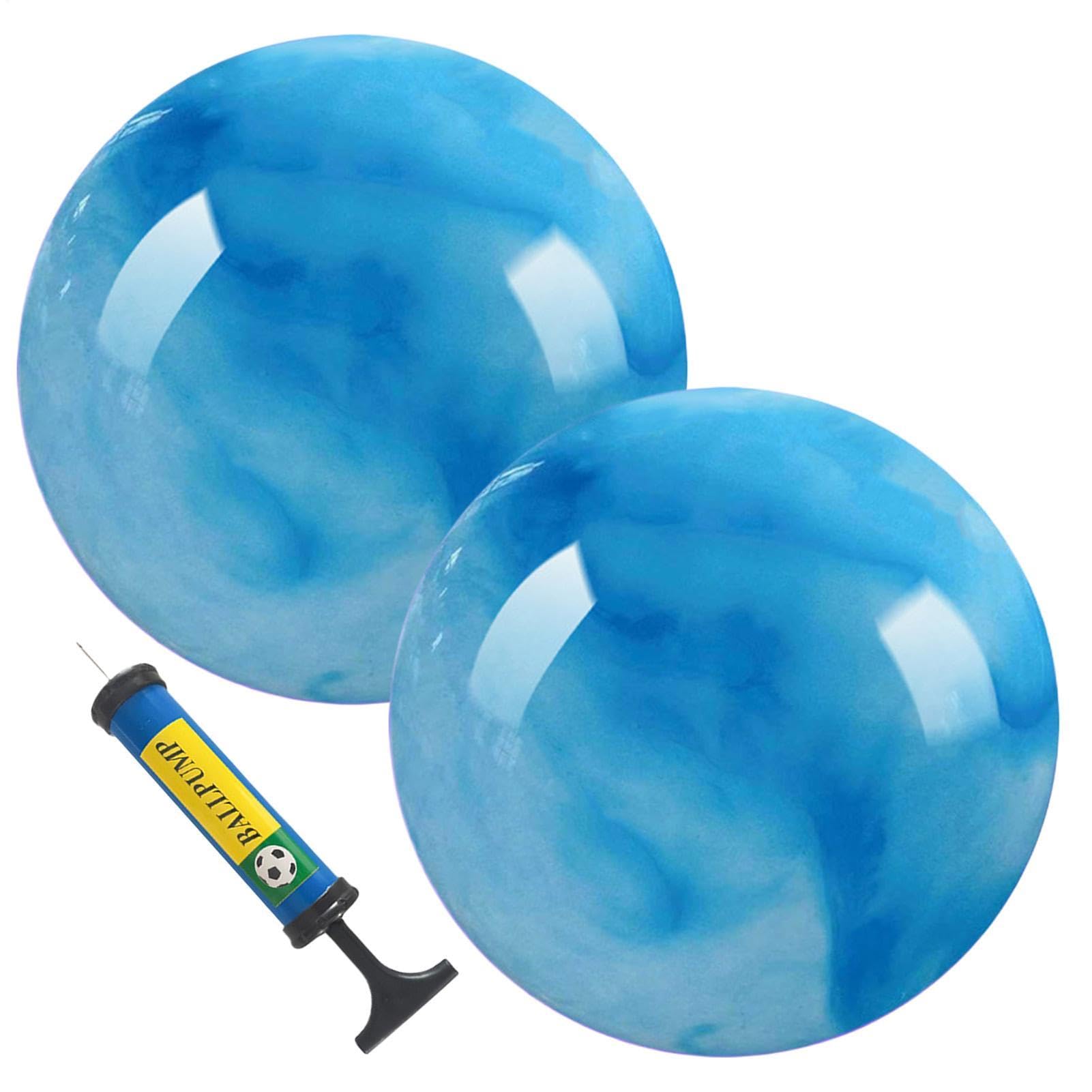 Bouncy Balls for Kids | 22cm Large Inflatable Toy with Hand Air Pump - Kids Bouncy Ball - for Sports Playground Outdoor Exercise Fitness School Birthday Holiday Classroom Prizes