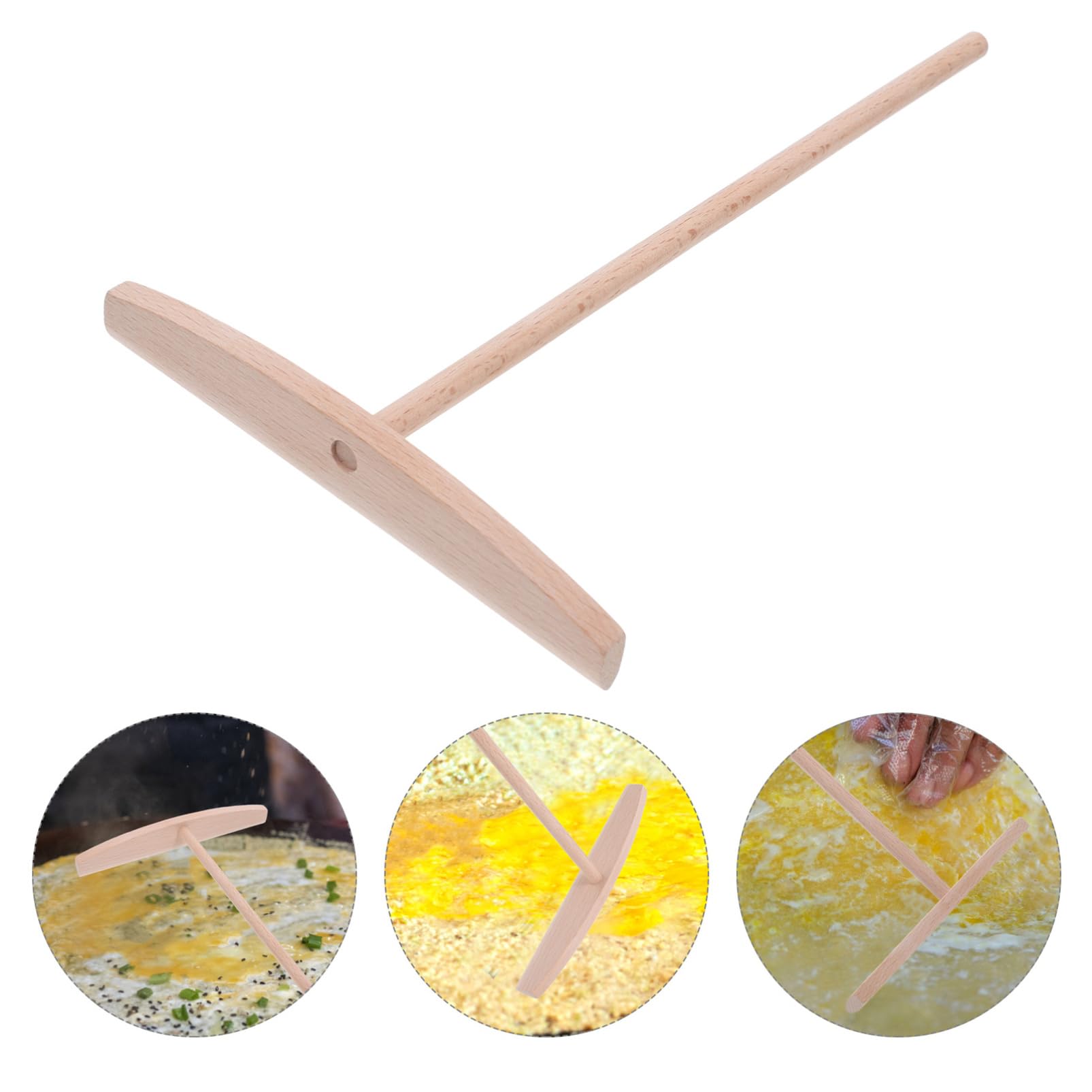 Cabilock 4pcs Ergonomic Crepe Maker Tool Versatile Pancake Spreader Stick for for Crepes Pancakes Culinary Creations The Kitchen