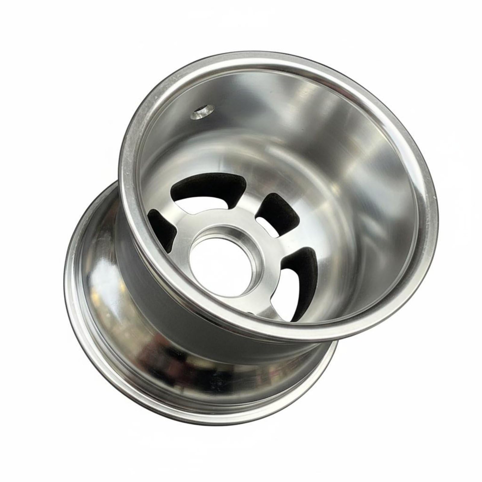 Amagogo Cerchio in Alluminio Ruota Ricambio per Mini Veicolo Design Solido Peso Leggero Montaggio Semplificato Adatto a, Cerchio 10x4.50-5 Pollici Con Cuscinetto A Coppa, 13cm