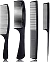 4 Pieces Combs for Women and Man, Premium Black Carbon Fiber Hair Comb Set for Teasing and Parting, Professional Combs for Hair Stylist, Fine and Wide Tooth Styling Comb for All Hair Types