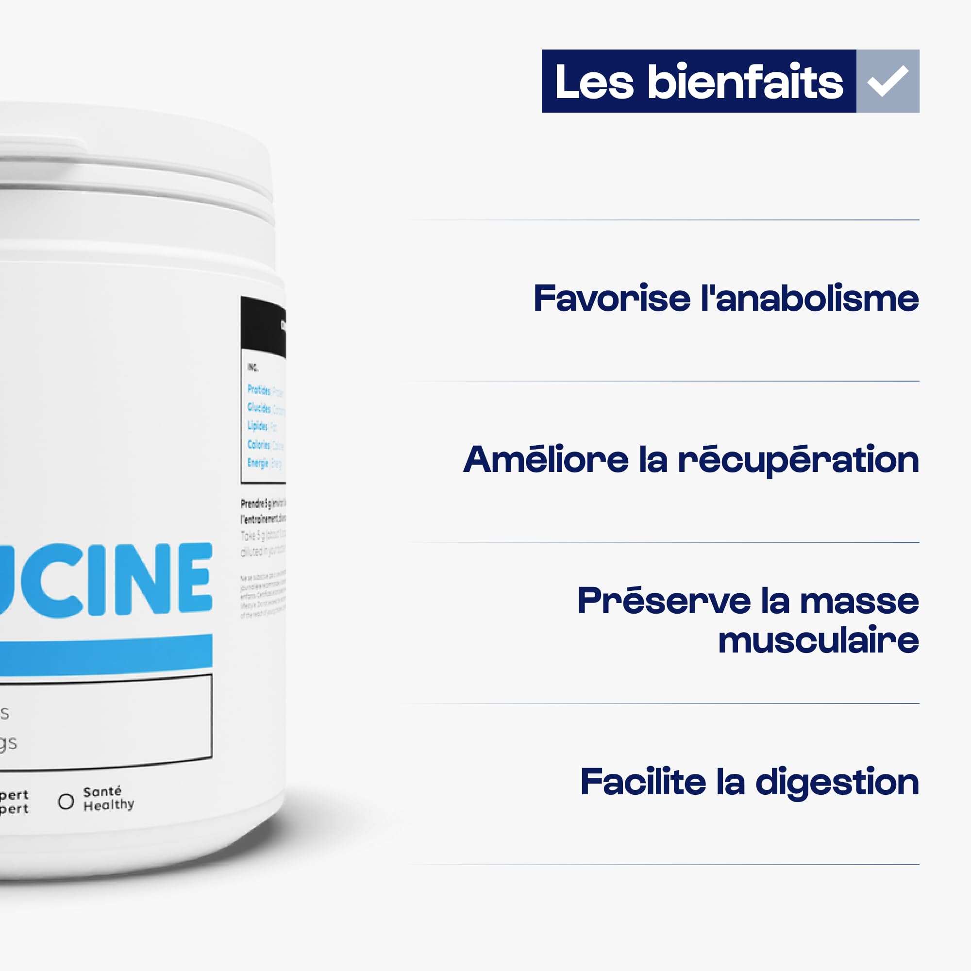 Nutrimuscle - Leucine (L-Leucine) - 300g - Poudre - Effet anabolique fort - Prise de masse - Construction et Récupération Musculaire