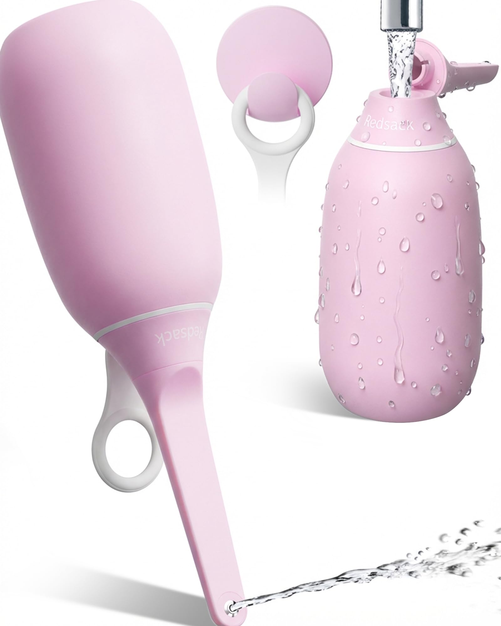 Foldable Flip-Top Peri Bottle for Postpartum Perineal Care 400ml Leakproof Portable Bidet for Feminine Hygienea BPA-Free Hook Ring