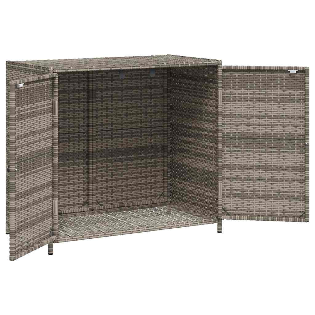 vidaXL Armadietto Portaoggetti Giardino Grigio 83x45x76 cm Polyrattan