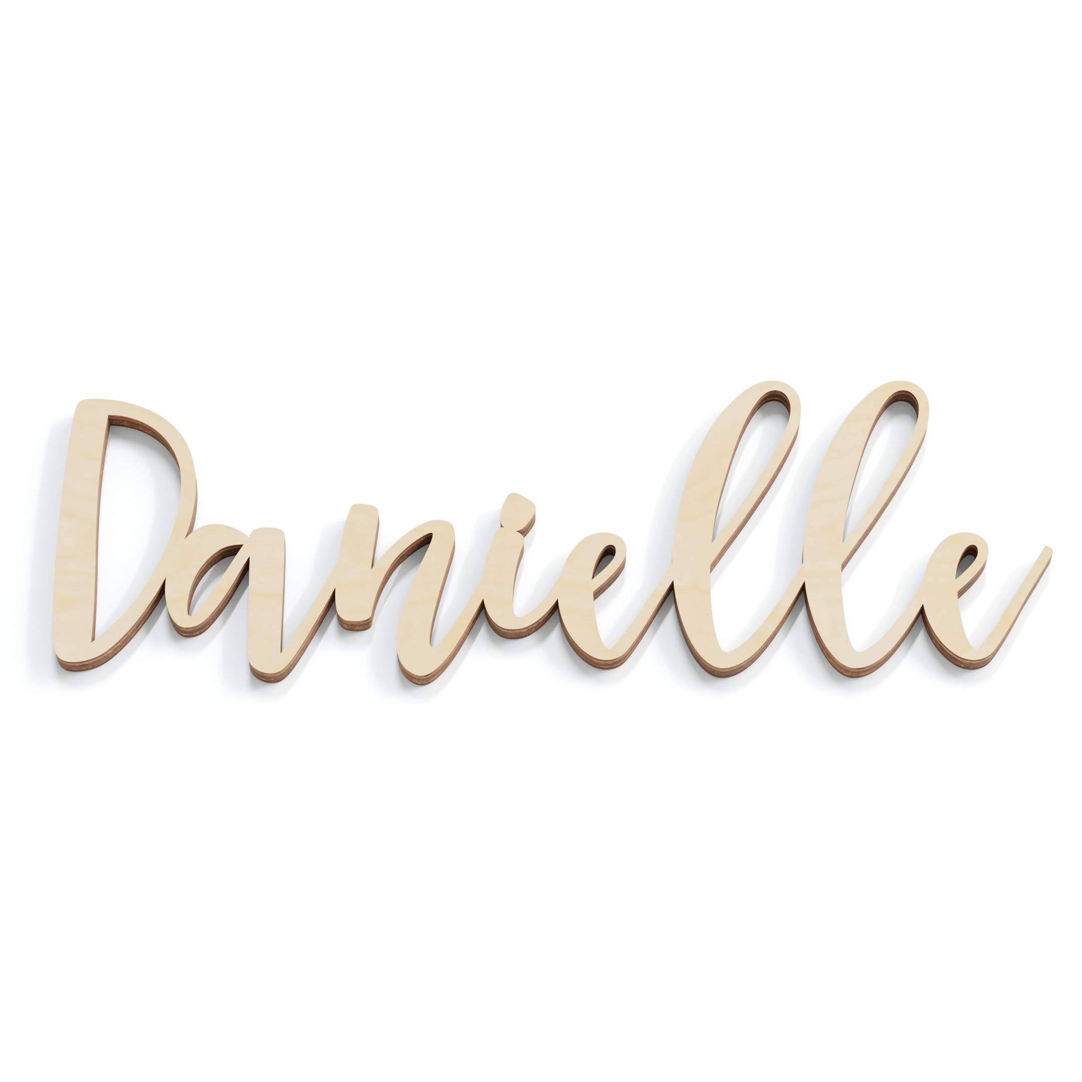 12-48 inch Wide Custom Wooden Name Sign Hand Script Letters Baby Nursery Decor Girls Room Bedroom Wall Fancy Wood Letter Cursive Cutout Unfinished Ready to Paint Weekday