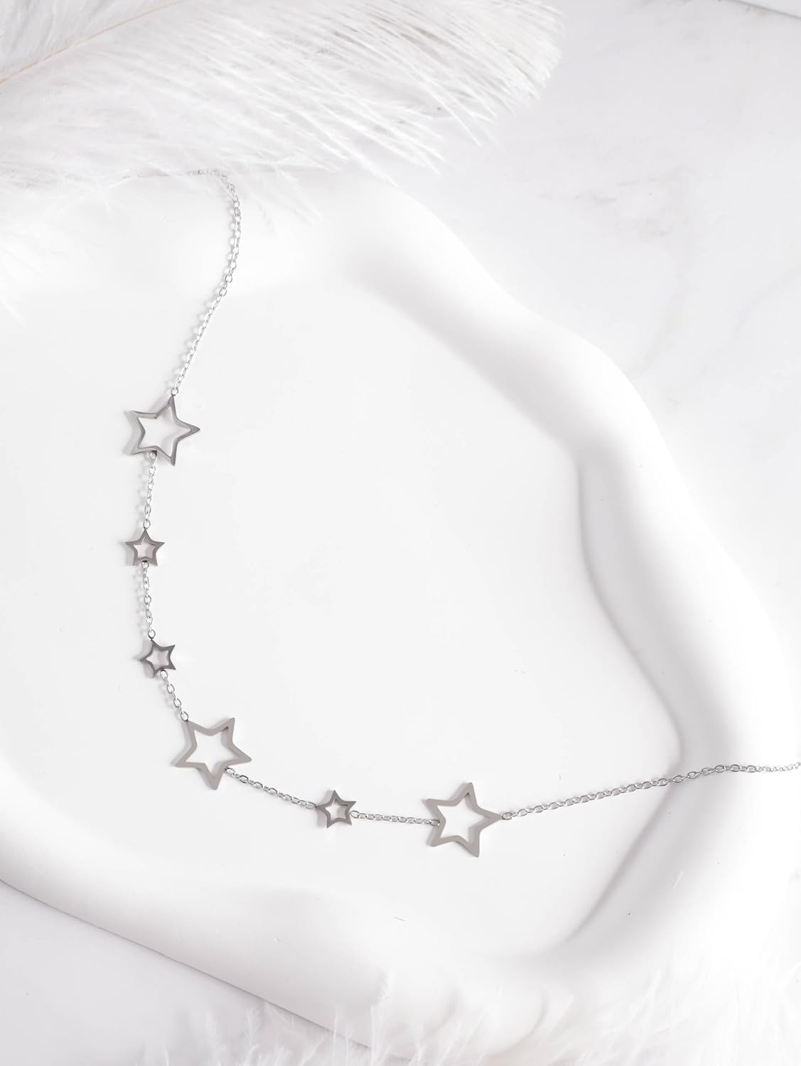 MINACHI Star Necklace, Hollow Star Dainty Chain Choker Necklace, Trendy Minimalist Jewelry Gift for Women - Image 3