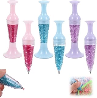 Lot de 3 stylos rechargeables pour peinture au diamant, distributeur de pinceaux pour peinture au diamant, outils et accessoires pour l'art du diamant pour la fabrication de nail art