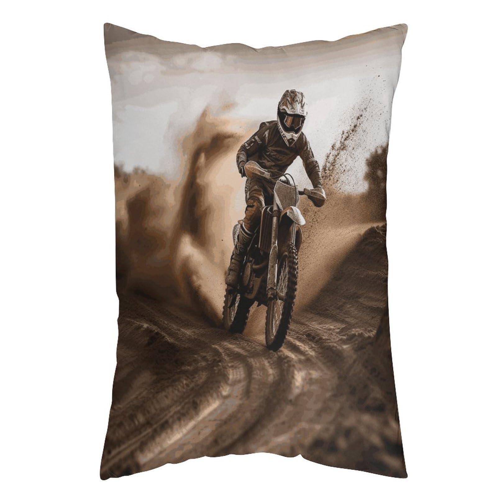 FekiLoot Motocross Throw Pillow Cover Soft Pillowcase with Hidden Zipper Lumbar Decorative Throw Pillow Covers Luxury Cozy Pillows Shams Rectangle Cushion Cases