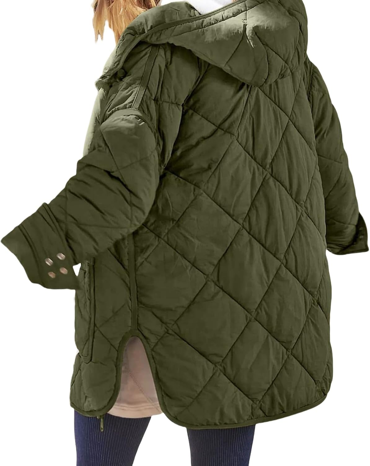 Lightweight Quilted Jackets Oversized Puffer Jacket Puffy Hooded Coat Winter Warm Coats Loose Casual Outfits Trendy