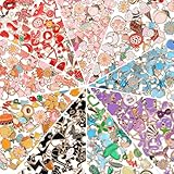 300Pcs Charms for Jewelry Making, Wholesale Bulk Assorted Gold-Plated Enamel Earring Charms for DIY Necklace Bracelet Jewelry Making and Crafting (Enamel Color)