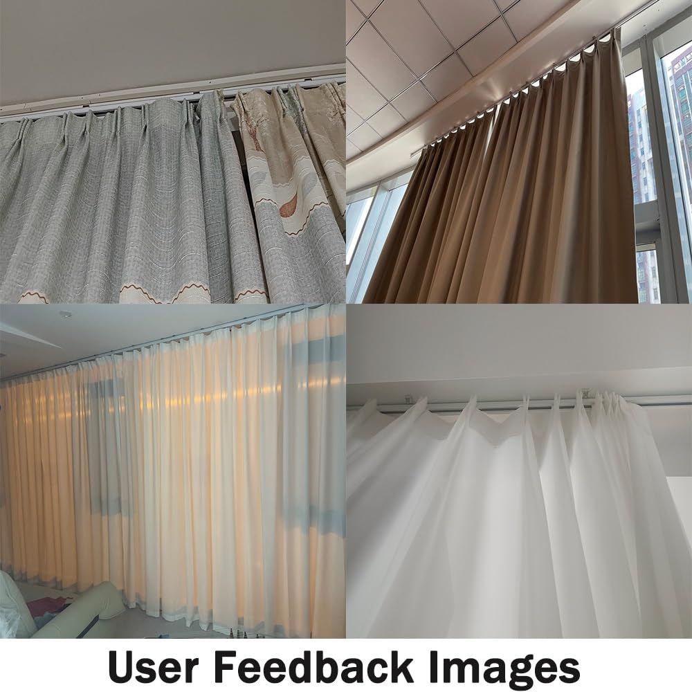 Aluminiowe karnisze do montażu sufitowego, regulowane 100, 400 cm, białe, 300 cm, idealne do salonu, sypialni, prysznica, kampera i stylowy design
