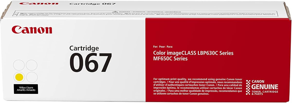 Canon Genuine 067 Yellow Toner Cartridge Compatible with LBP633Cdw, LBP632Cdw, MF652Cdw, MF653Cdw, MF654Cdw, MF656Cdw