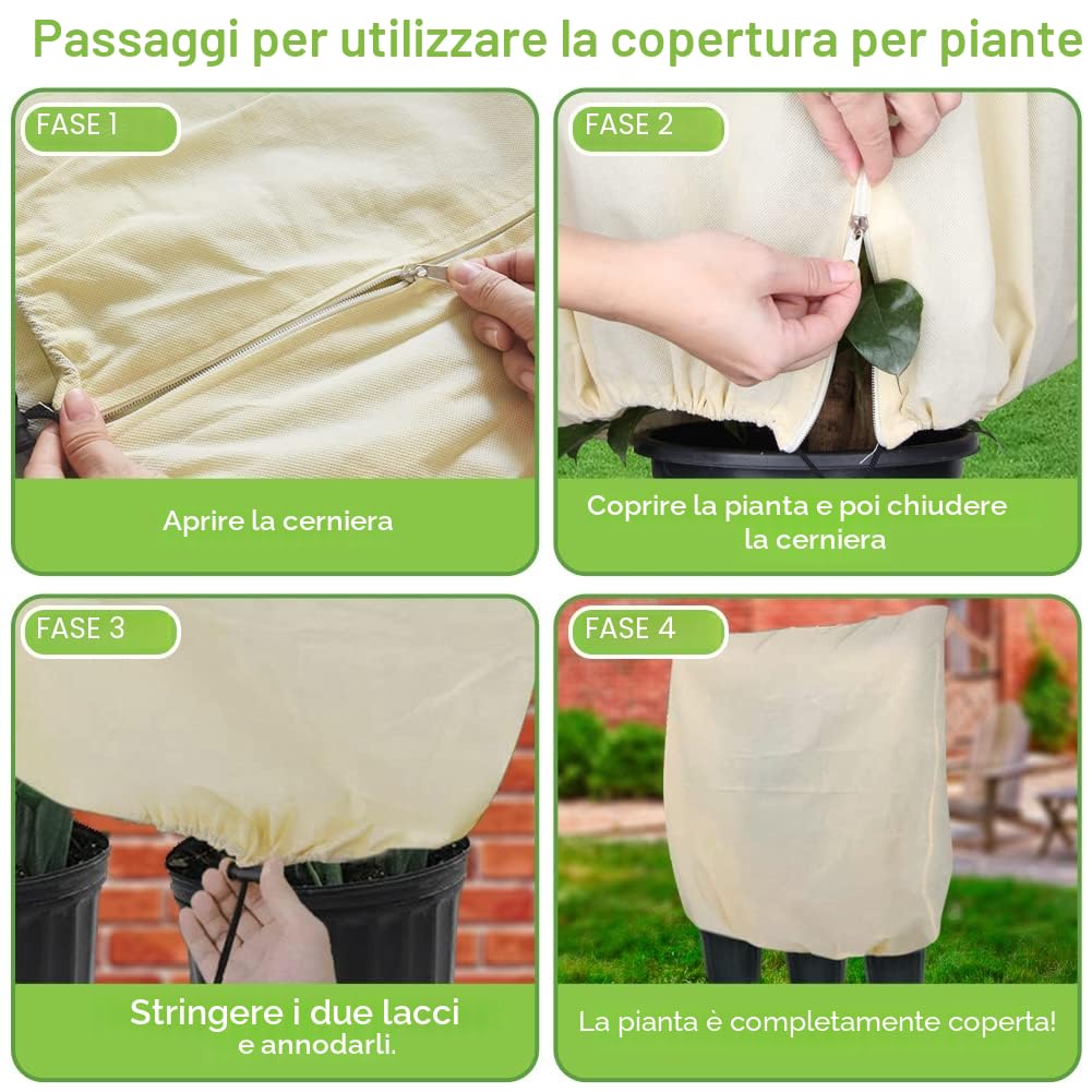 Tasmotor Copertura in Pile per Piante Invernali Protezione antigelo 2 Pezzi 120x180 cm