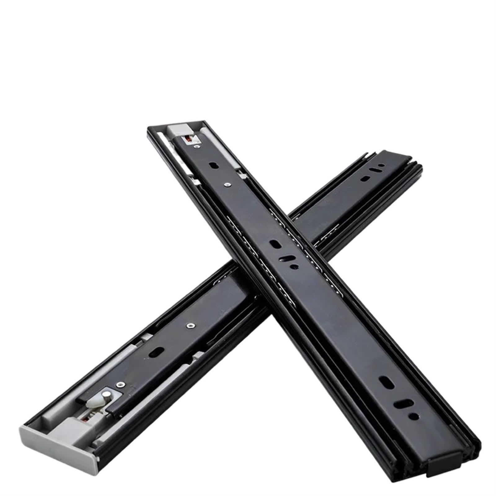 Hudfvioi 24 Inch (60Cm) Drawer Runners 45Mm Push-Open Drawer Slides Mute Track Rebound Three-Section Rail Hardware Accessories For Drawer(24 Inch (60Cm))