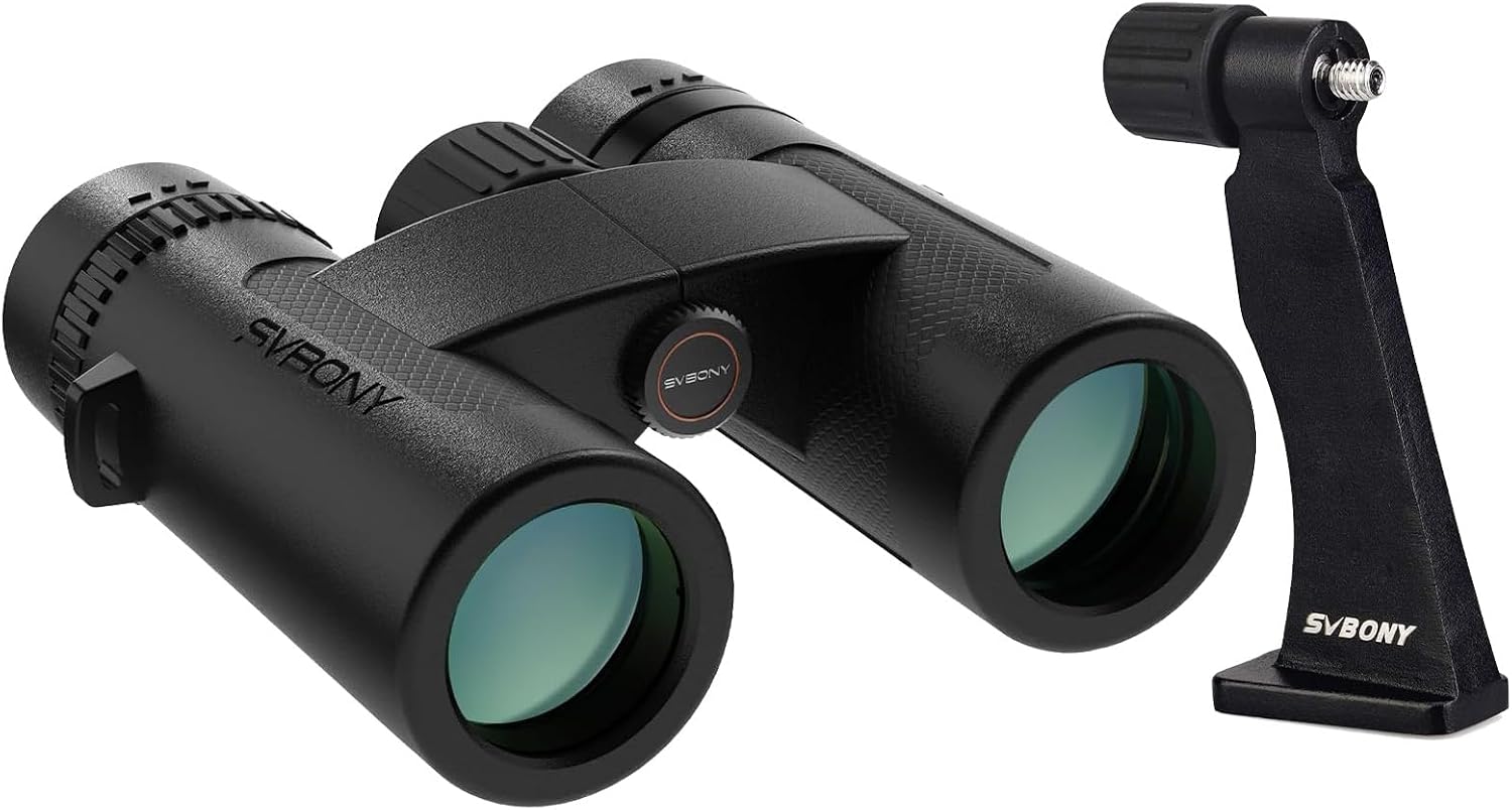 SVBONY Upgraded SV202 8x32 ED Binocular & Metal Tripod Adapter with Extra-Low Dispersion Objective Lenses for Birdwatching, BAK4 & FMC Optic System, Wide View Angle, IPX7 Waterproof
