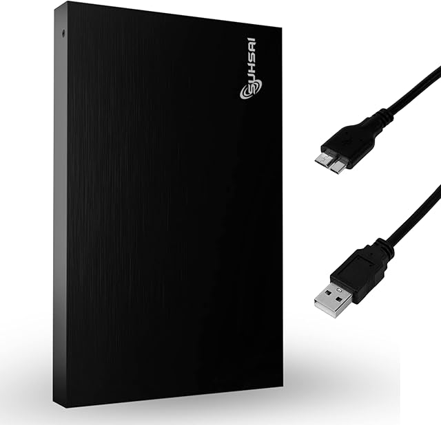 SUHSAI 500GB External Portable Hard drive 2.5 Inch Pocket Size Hard drive with USB 3.0 HDD Backup Storage Harddrive Compact Hard Disk Compatible with MAC, PC, Laptop, PS4, PS5 (Black)