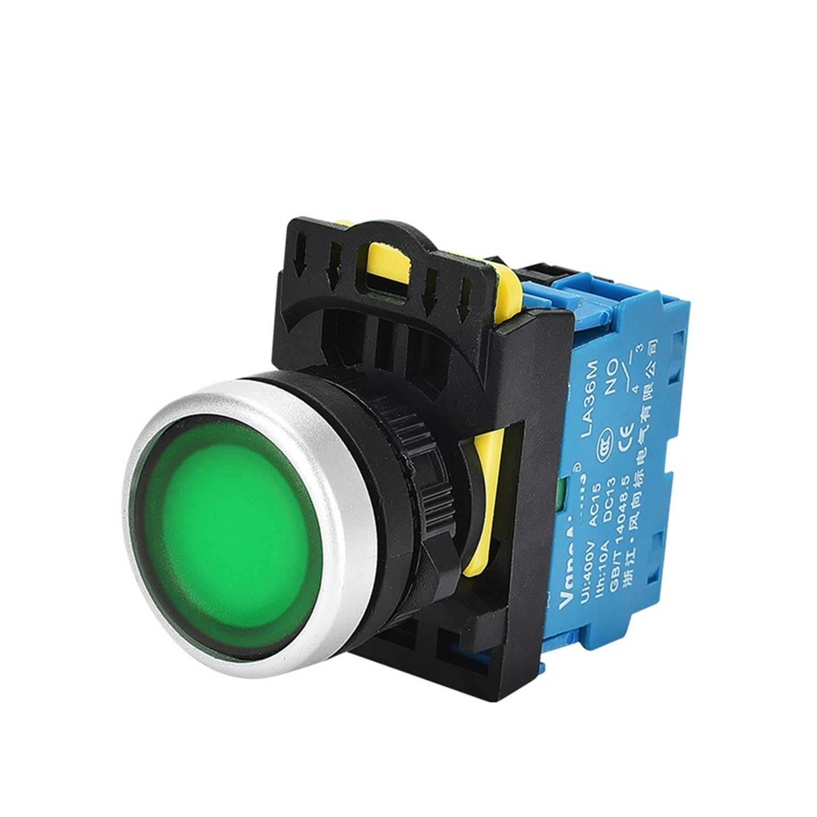 Bouton-poussoir vert LA36M 2NO résistant pour éviter les pannes de commande - 7